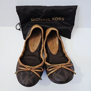 Michael Kors Juliette Ballet Flats Size 9M Foldable Travel Slip On Shoes EUC